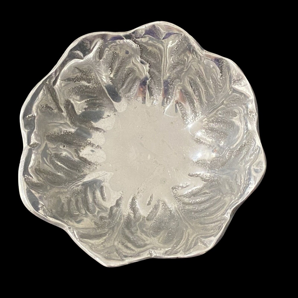 Pewter Lettuce Cabbage Leaf Bowl 6" Kitchen Dining Room Home Decor